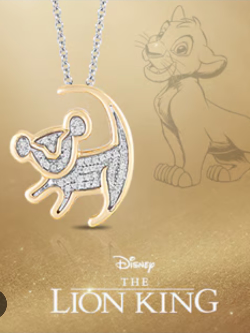 Kay Jewelers Gold and Silver Simba Pendant Necklace